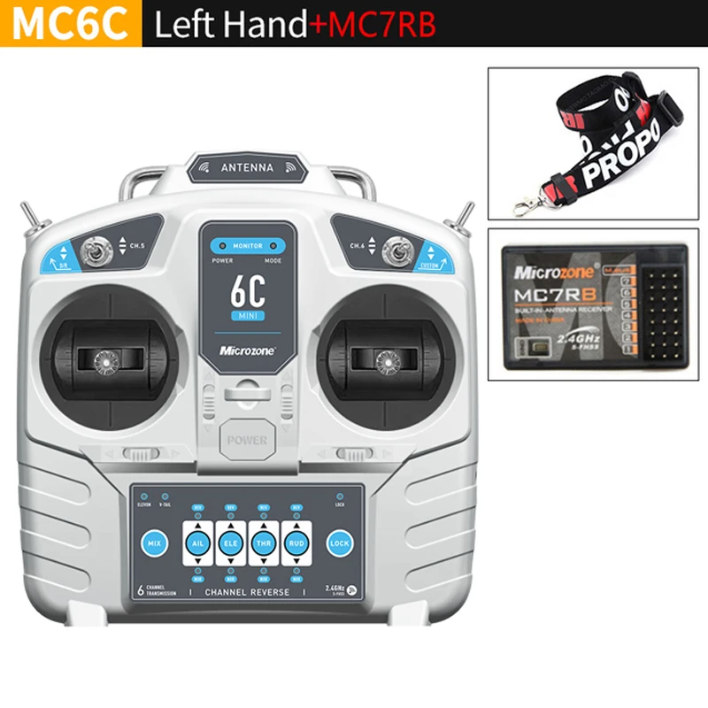 

MicroZone MC6C 2.4G 6CH Controller Transmitter Receiver Radio System for RC Airplane Drone Multirotor Helicopter Car Boat