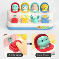 Baby Toys 6 18 Months Pop Up Activity Animals Toy Hide and Seek Game Fine Motor Skill Hand-eye Coordination Interactive Kids Toy 2
