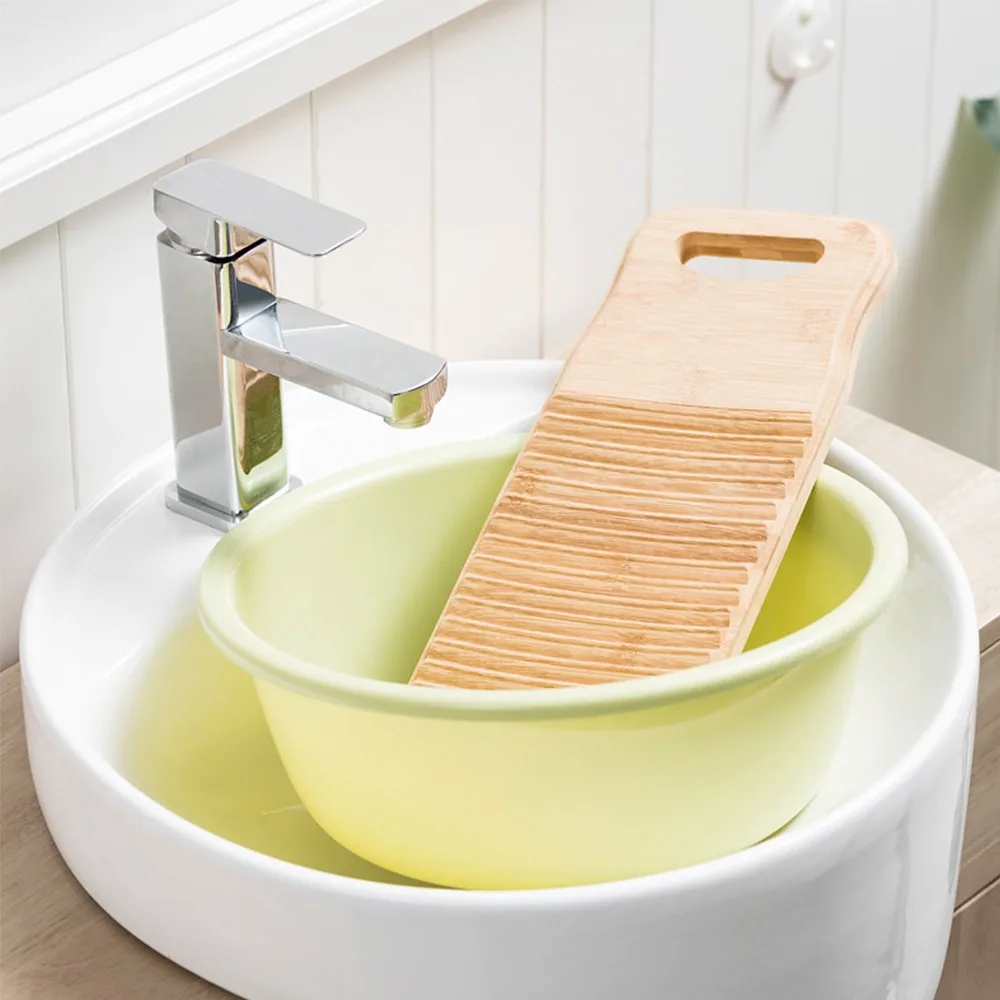 Anti-slip Wooden Washboard with Hanging Hole Easy to Storage Laundry Cleaning Board Easy to Use Scrub Board Laundry Room