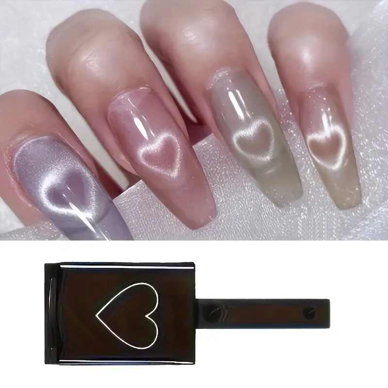 Magnetic Nail Art Tools Nail Art Cat Eye 3D Heart Shaped Magnet Cat Eye Magnet Love Pattern Magic Suitable for DIY Gel Polishing