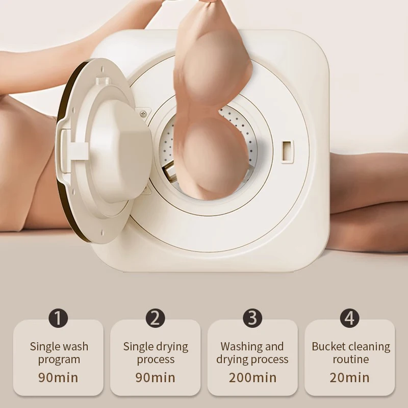 Fully automatic drum type underwear washing machine mini washing and drying integrated small underwear and sock washing machine 4