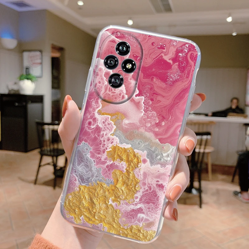 Transparent Flower Design Phone Case with Anti-Drop Silicone Bumper