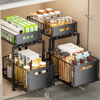 Under Sink Organizers and Storage Cabinet Organizer Pull Out Kitchen Sink Organizer Countertop Storage Shelf Iron Organizer