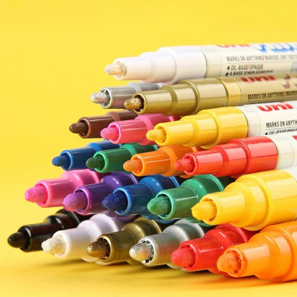 1개 일본 UNI 페인트 마커 PX-21 컬러 오일 기반 영구 0.8-1.2mm 타이어 터치업 페인팅 방수 그래피티 아트 용품