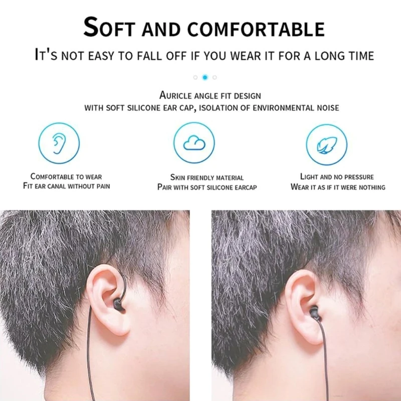 In Ear Single Earbud Colied Headset 3.5mm Headphone Single Side Earphone Noise-cancellation Ear Bud for One Ear 2