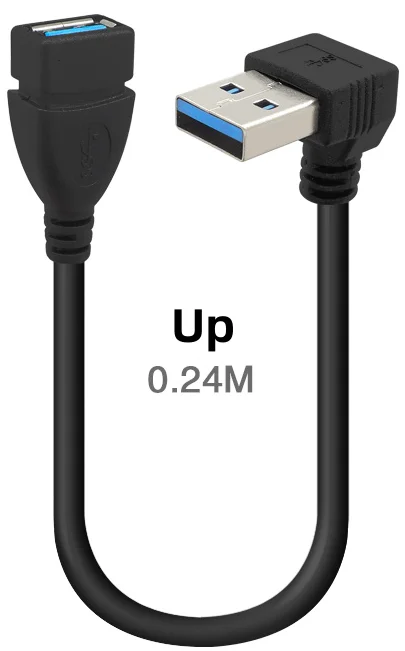 90 gradi USB 3.0 A adattatore maschio A femmina angolo cavo prolunga USB 2.0 trasmissione rapida sinistra/destra/su/giù 20cm 1M  7