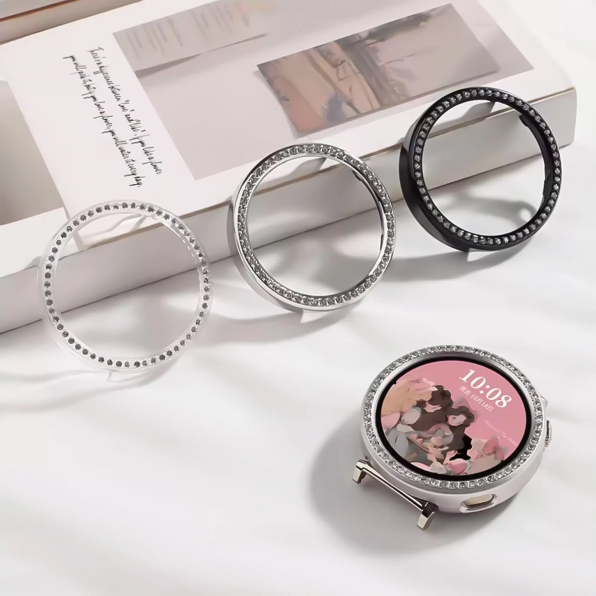 Elegant Protective Bumper Shell Frame with Diamond Cover