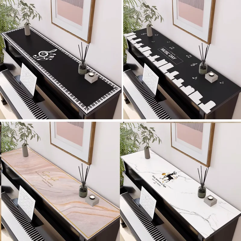 Piano Cover Piano Top Cover Cloth Half hood Dust hood Waterproof Oil-proof No-wash Leather Table Mat piano cover