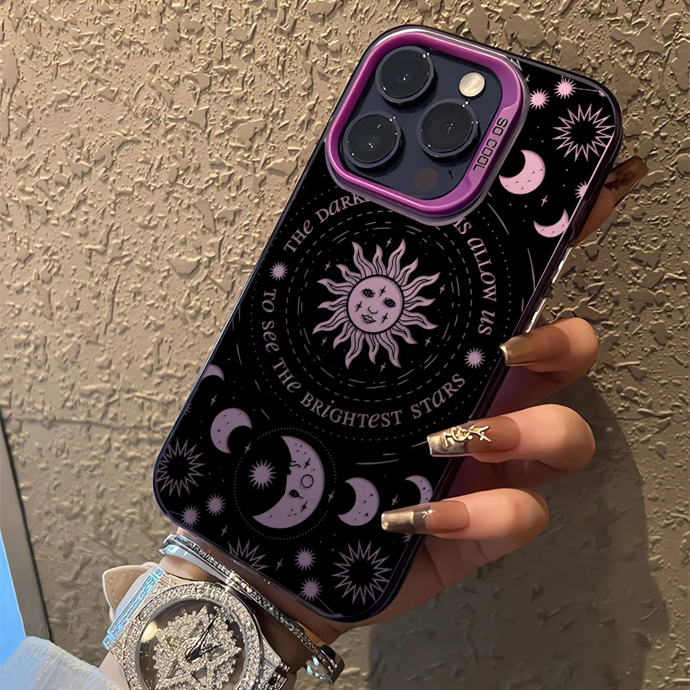 Luxury Retro Moon Sun God Matte Phone Case Cover