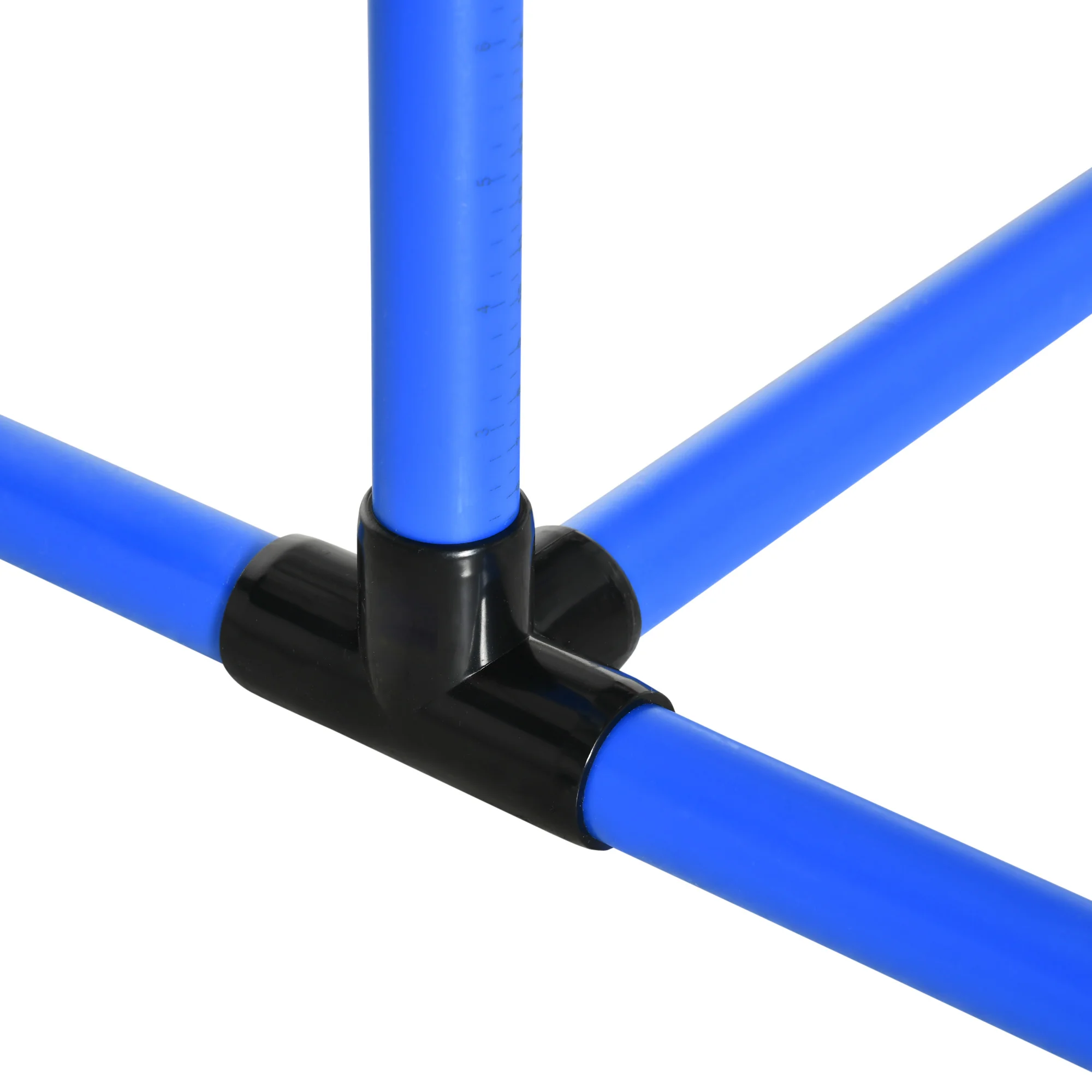 Agility-Set für Hunde, 4-teilig, 99x65x94 cm, höhenverstellbar, mit 2 Hürdenstangen, 2 Slalomstangen & 4 Bodenstangen aus Kunststoff – Detail 8
