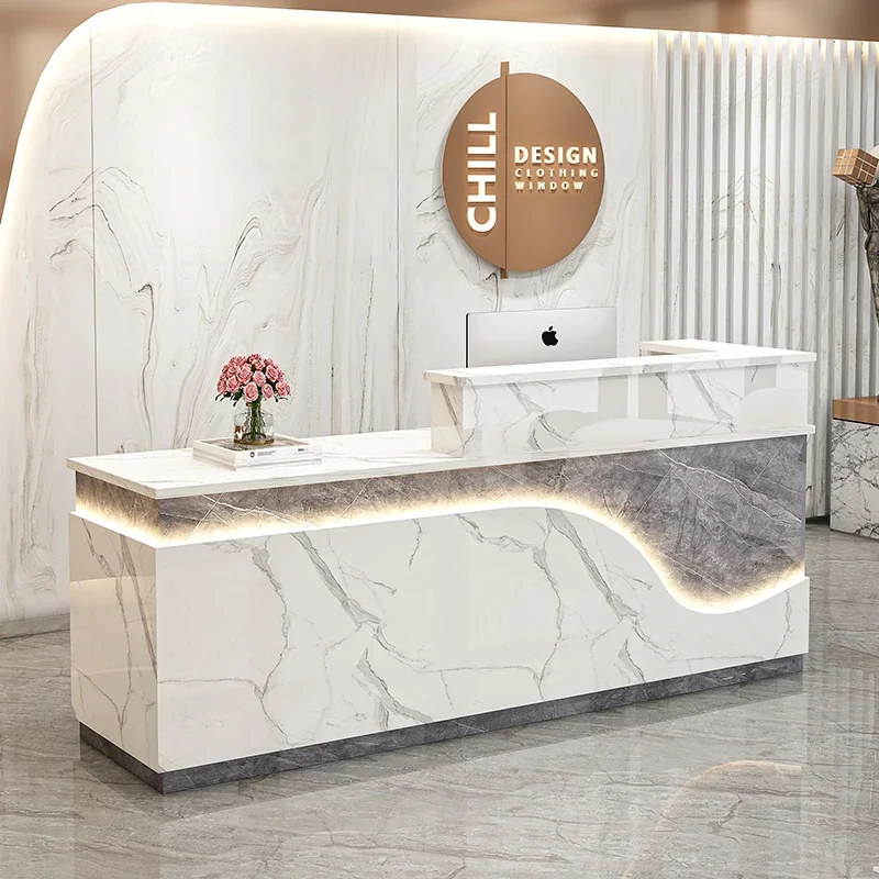 Modern Simple Reception Desks Coffee Counter Bar Luxury Beauty Salon Furniture