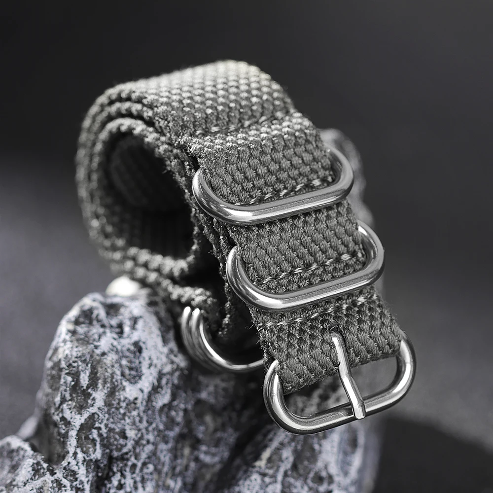 حزام ساعة قطن نايلون 20 مم 22 مم حزام ساعة من القم...