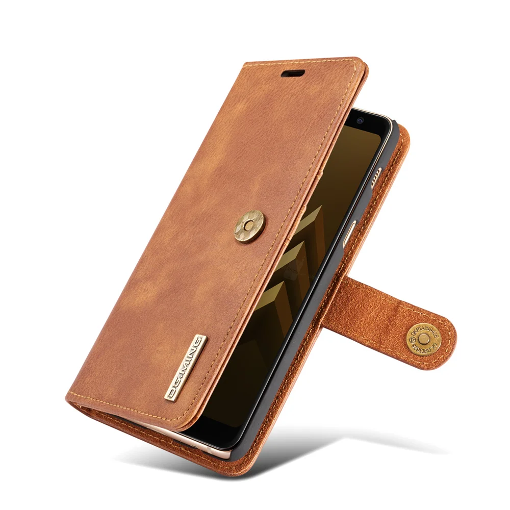 DG.MING 2 in 1 Detachable Leather Case for Galaxy A7 A9 J6 2018 A6 J6 Plus A750 A9S M31 M51 Magnetic Clasp Wallet Leather Case