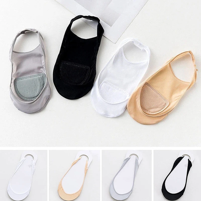 

1 Pair New Invisible Boat Socks Women Non-Slip Socks For High Heels Shoes Ice Silk Thin Half-Palm Suspender Boat Socks