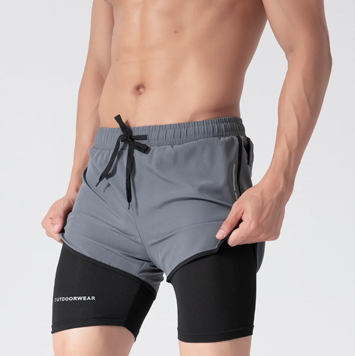Compression 2 in 1 Quick Dry Sport Shorts Men Basketball Soccer Racing Marathon Running Fitness Gym Trunks