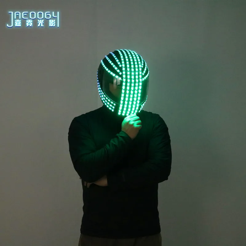 Colorful LED Light-Emitting Helmet For Nightclub DJ Performance