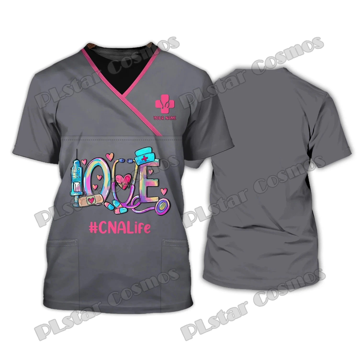 Sommer Neueste Herren t-shirt Krankenschwester Scrubs Medizinische Personalisierte Name 3D Gedruckt Pflege T-shirt Unisex Casual Cool Tee Shirt DW212 – Detail 13