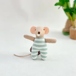 Miniature Mouse Dollhouse Figurines - Festive Decor & Perfect Gift Ornament (1:12 Scale, 5.9 - inch) (Green Rat)