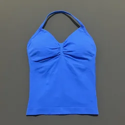 Women's Solid Color Quick Dry Athletic Tank Top - Breathable, Sleeveless, Elastic Fitness Wear - M (Electric Blue)