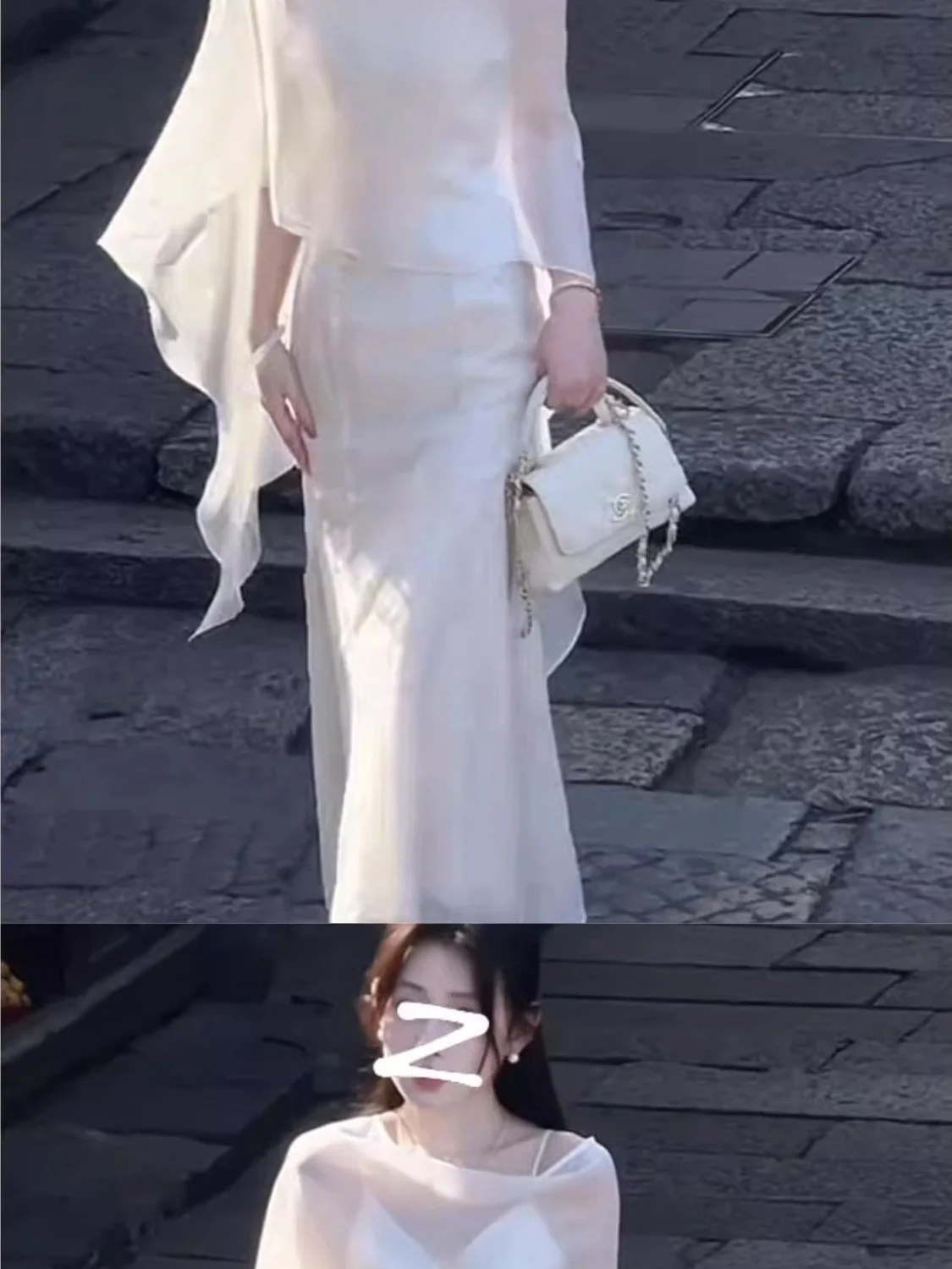 Women's Summer Ice Silk Air Conditioned Light Jaet Sun Protection Ultra Fairy Unusual Design Long Sve round Ne Top