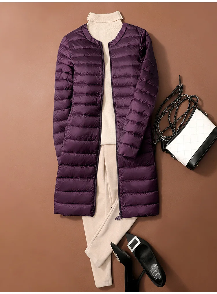 SEDUTMO Winter Duck Down Jackets Women Long Ultra Light Coat Casual Slim Black Thin Autumn Parkas ED2070