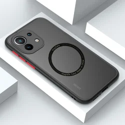 Premium Matte Magnetic Case with Wireless Charging Compatibility - Sleek Protective Cover for Mi 9t 9t Pro (Black)