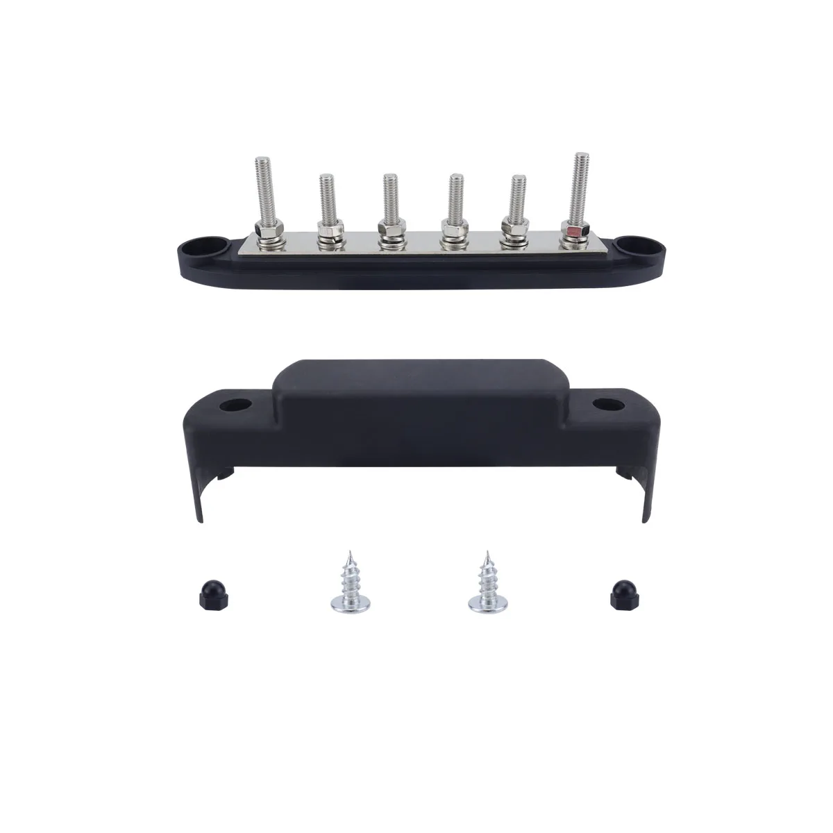 250A 12V marine busbar 1/4 "distribution block automotive and marine busbar terminal blocks 6 x 1/4" (M6) bolts