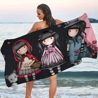 Cartoons S-Santoro G-Gorjuss Microfiber Beach Towel Absorbent Quick Dry Soft Yoga Swimming Resort Mountain Climbing Towel 1