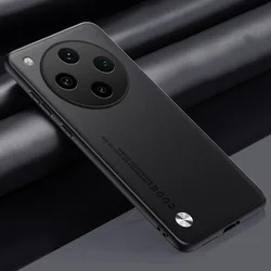 Premium Plain PU Leather Matte Shockproof Silicone Soft Case Cover for OPPO Find X6 Pro (Black)