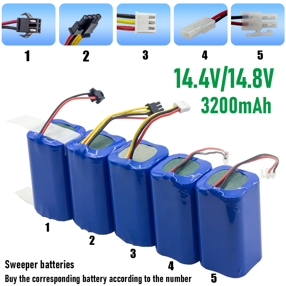 Nuova Batteria Agli Ioni Di Litio Da 3200Mah 4 S1P Per Xiaomi/Ilife/Mop Essential/Tevor/Robovac/Cecotec Conga/Liectroux/Eufy Robovac Ce