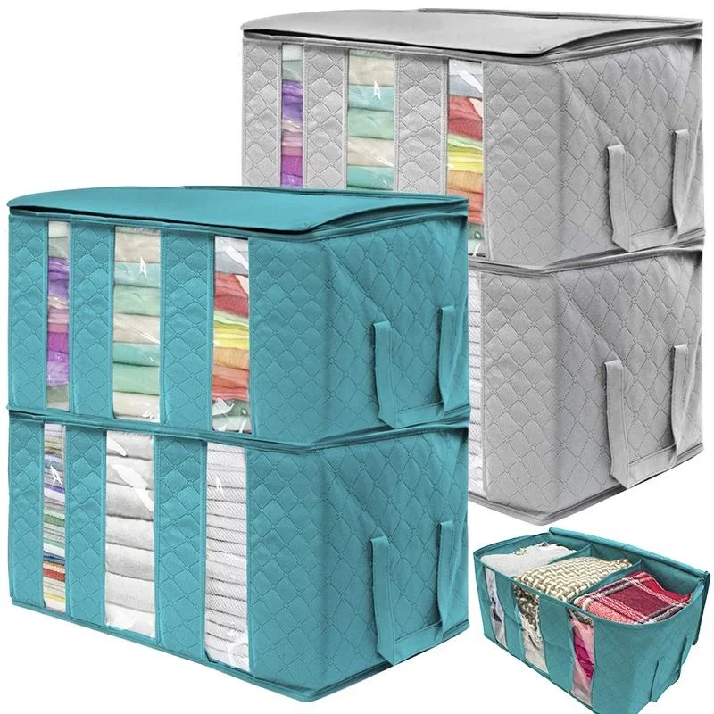 

1pc Large Capacity Storage Bags Large Blanket Clothes Organization Storage Containers for Comforters,Bedding, Foldable Organizer