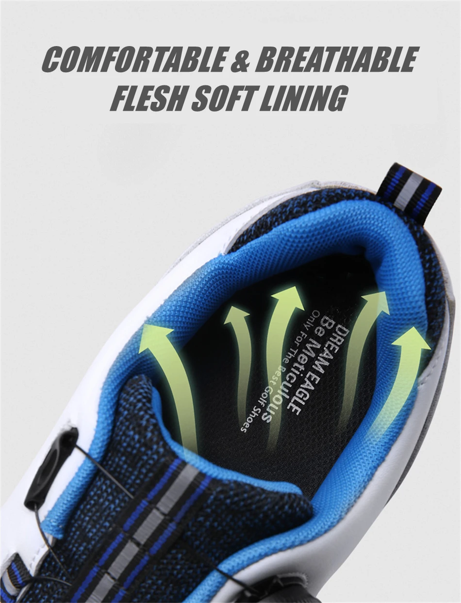 Non-Slip Quick Lacing Golf Shoes Men's Professional Spikes Golfer