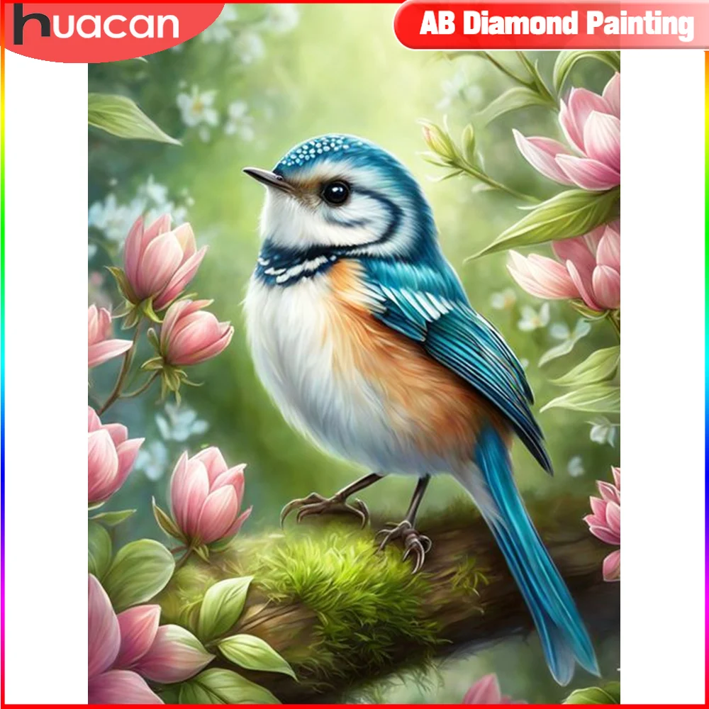 HUACAN 5D Diamond Painting Kits Animal Bird Full Drill Embroidery Mosaic Flower Rose New Collection Home Decor Gift