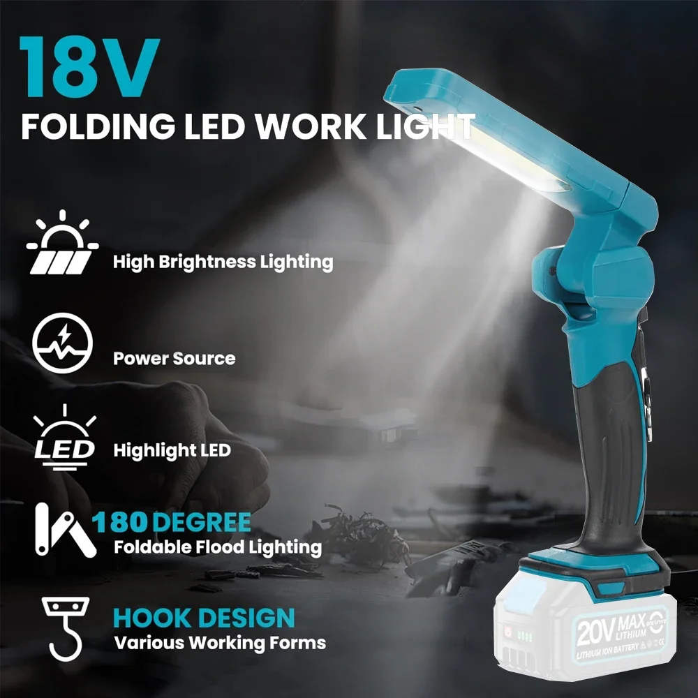 Description Picture 4 of itemCordless LED Flashlight Portable Work Light Outdoor Camping Lights Home Handheld Spotlight Compatible Makita 18v(no Battery)