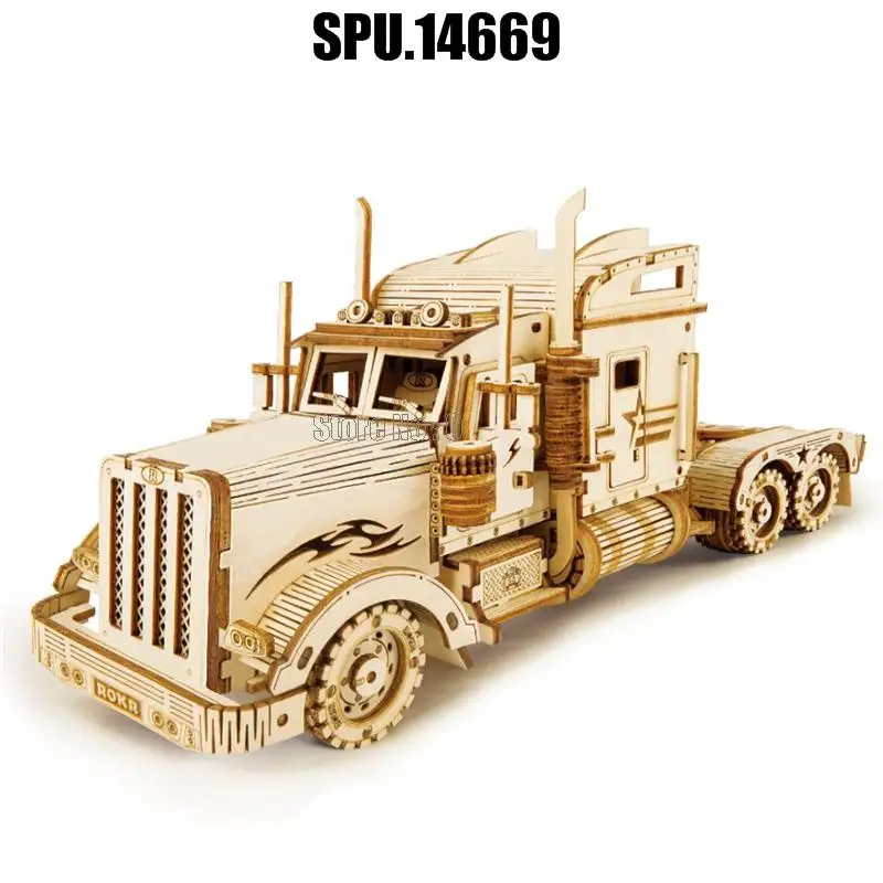3d Wooden Puzzle Toys Heavy Truck Model Building Kits For Teens Adult 3