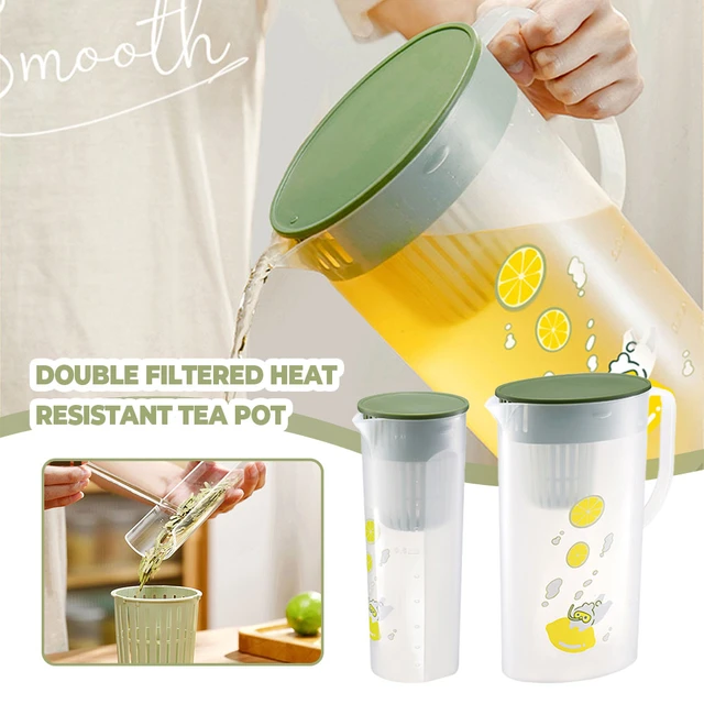 2.15L Pitcher Beverage Tea Kettle Fridge Cold Water Jug Plastic Pitchers  for Lemonade Ice Tea Milk Coffee Jar Household Cooler - AliExpress