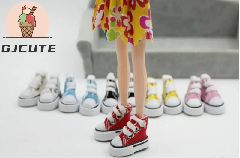 Doll Accessories Doll Shoes 2pcs=1pair 3.5cm Cute Mini Doll Shoes Denim Canvas Shoes