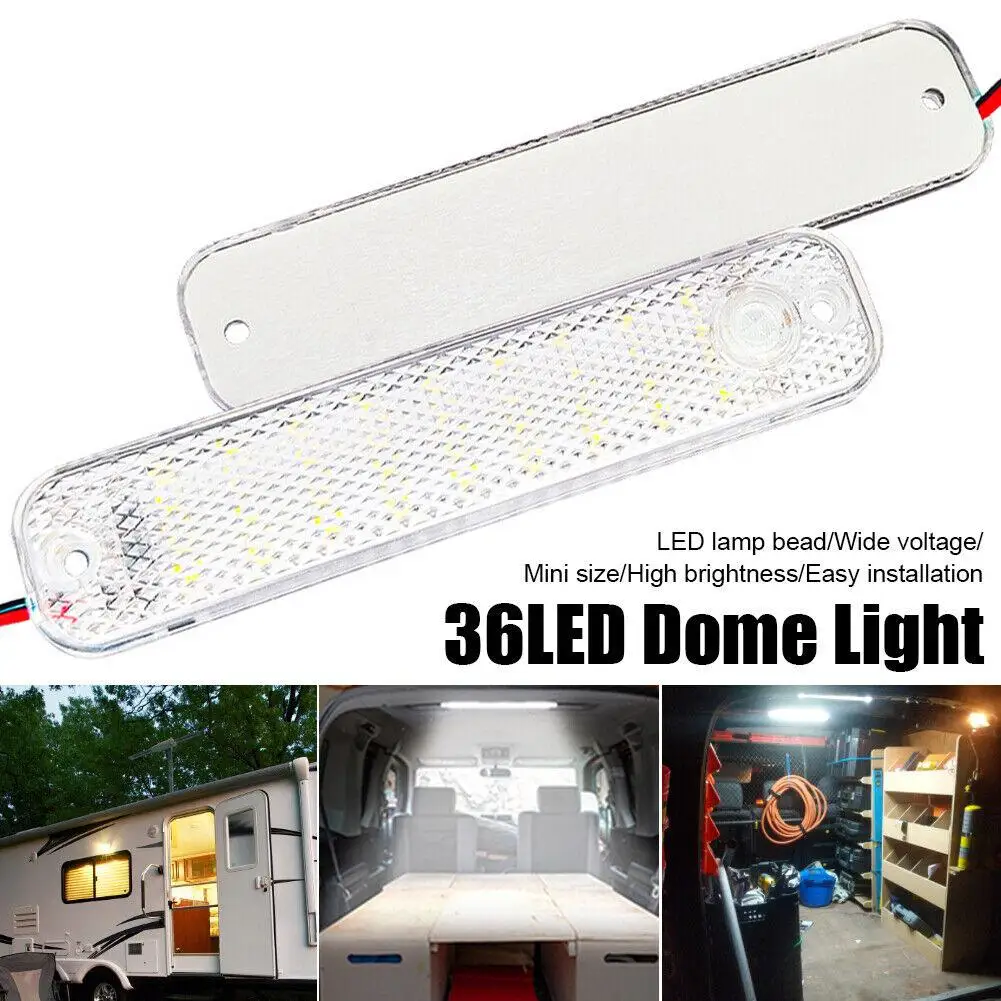 

36LED 12-80V Car Reading LED Lights High Brightness Truck Dome Interior Light Bar Roof Panel Lamp For Van Truck Camping Boa S8R8