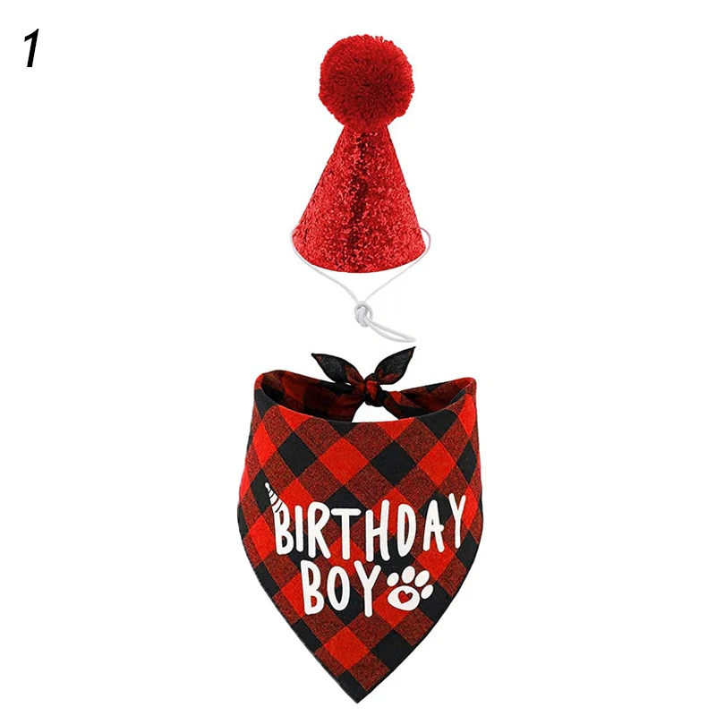 Pet Party Decoration Set Dog Birthday Triangle Scarf Hat Bow Tie Dog Birthday Decoration Supplies Dog Supplies