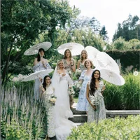10-30PCS Paper Parasol Chinese Paper Umbrellas DIY White Umbrella Photography Props Summer Whites Party Wedding Bridal 60/80cm 2