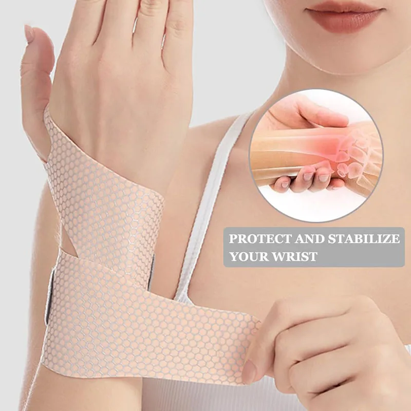 Fixed Spandex Sport Wrist Guard Wrist Sprain Tendonitis With Fastener Tape Wristband Ultra Thin Joint Brace Badminton Basketball