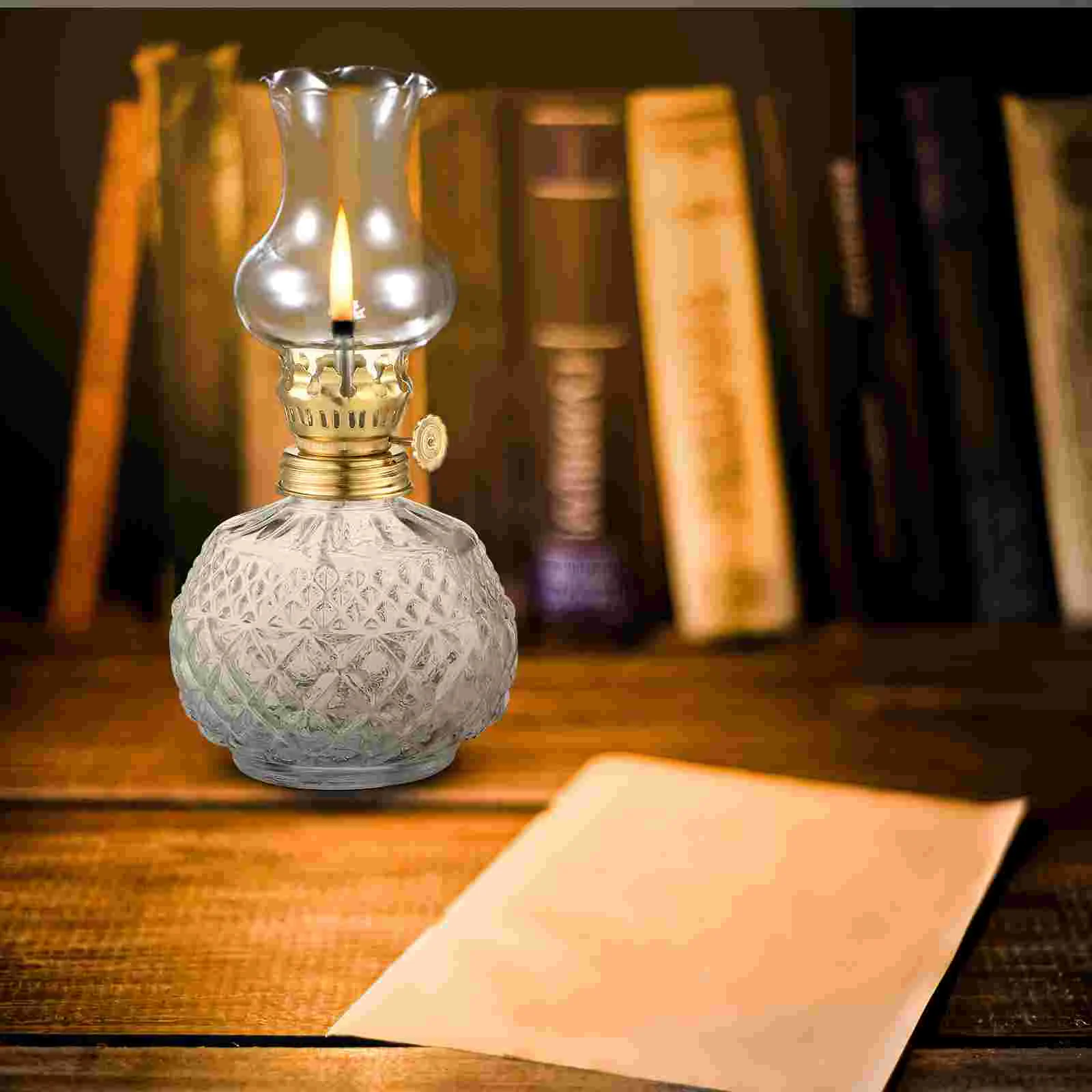 Oil Lamp Indoor Kerosene Glass Vintage Oil-burning Lantern Retro Table Goblincore Room Decor Ir