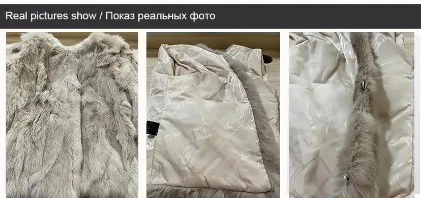 Rabbit Fur Coat - Women's Slim Fit Cardigan, High Waist Long Sleeve Jacket