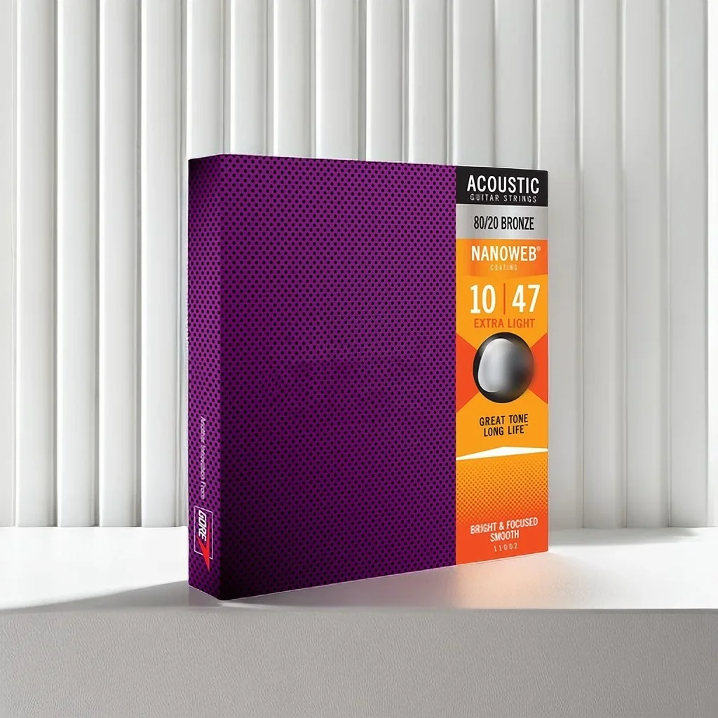 Acoustic Guitar Strings 11002 NANOWEB&reg; Ultra Thin Laminate Anti-Rust .010 .014 .023 .030 .039 .047