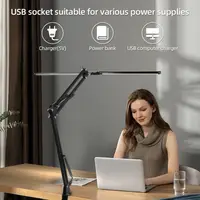 Double Head LED Desk Lamps Stepless Dimmable Led Computer Monitor Light USB Table Lamp for Office Study Reading Lighting Fixture 2