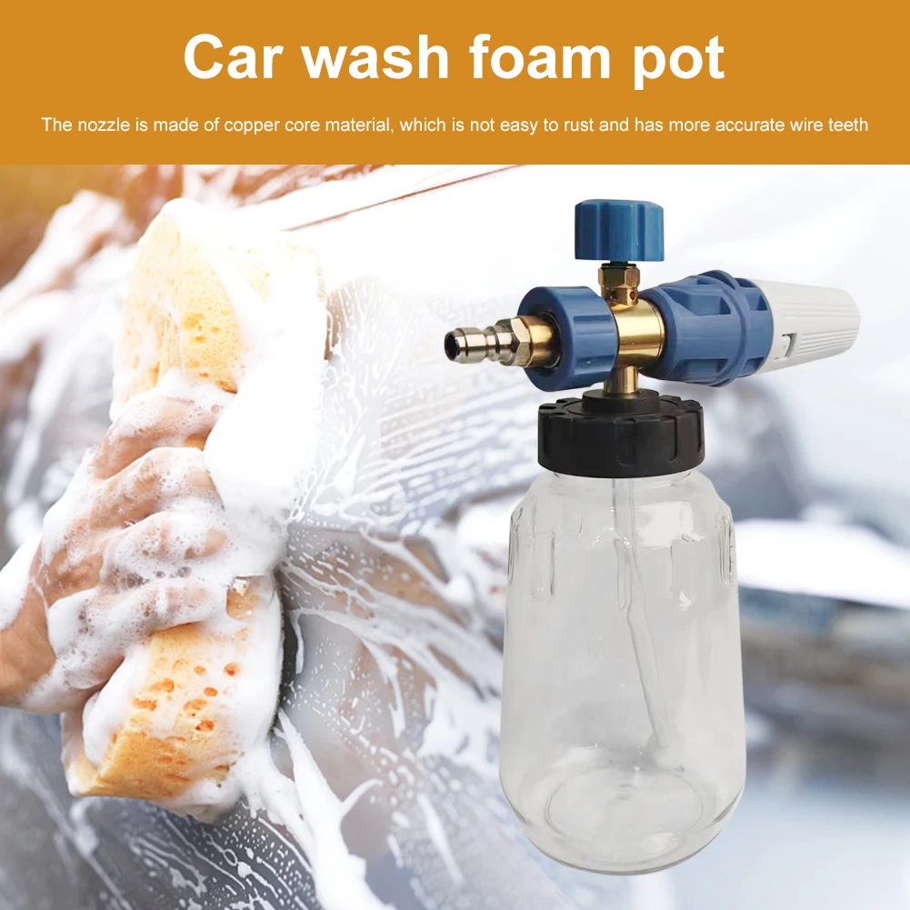 1000ml Snow Foam Lance High Pressure Car Wash Soap Foam Gun Adjustable  Spray Bottle 1/4 Inch Quick Connect Car Cleaning Tools - AliExpress
