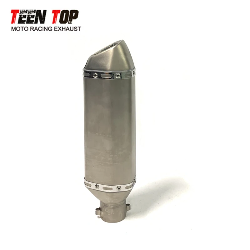 51MM Universal Motorcycle Exhaust 370MM Muffler With DB Killer Titanium Alloy AK Exhaust For Kawasaki Ninja300 Ninja400 Z400 - Image 3