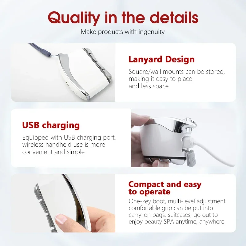 EMS Dredging Meridian Massage Brush Electric Constant Temperature Micro Current Scraping Board V-face Lifting Beauty Instrument