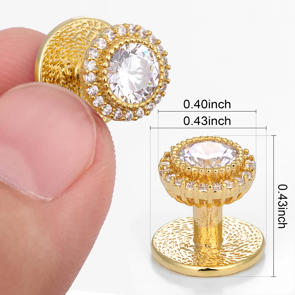 Square Colored Crystal Diamond Set Cuff Links For Men