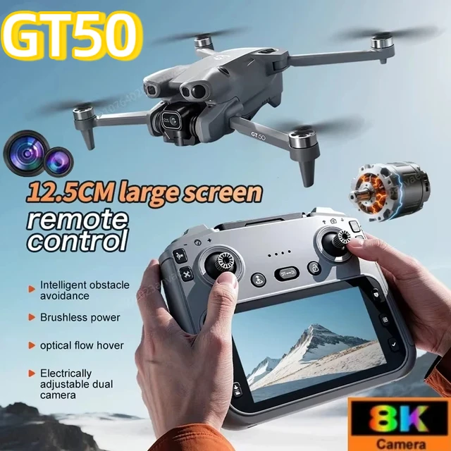 GT50 RC Drone 8K HD Aerial Photography Remote Control Aircraft Dual Camera WIFI GPS Three Sided Obstacle Avoidance Quadcopter 1